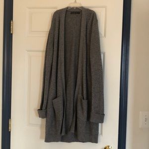 Grey knit Abercrombie draping sweater